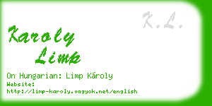 karoly limp business card