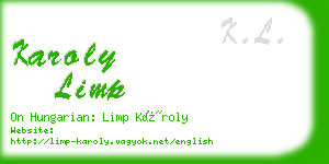 karoly limp business card